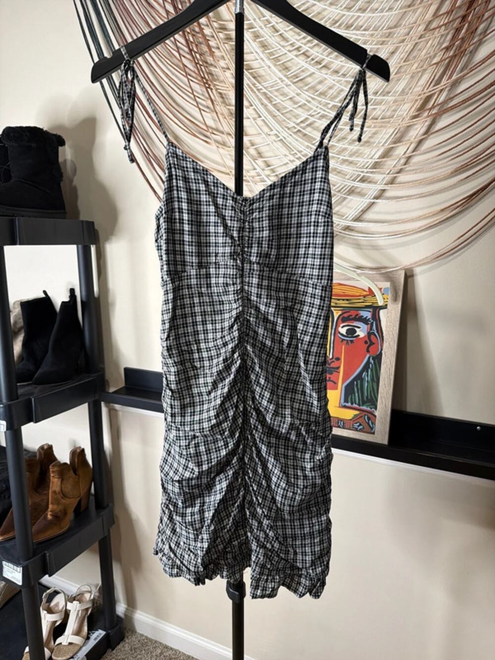 Hollister plaid ruffle dress EUC S 2999